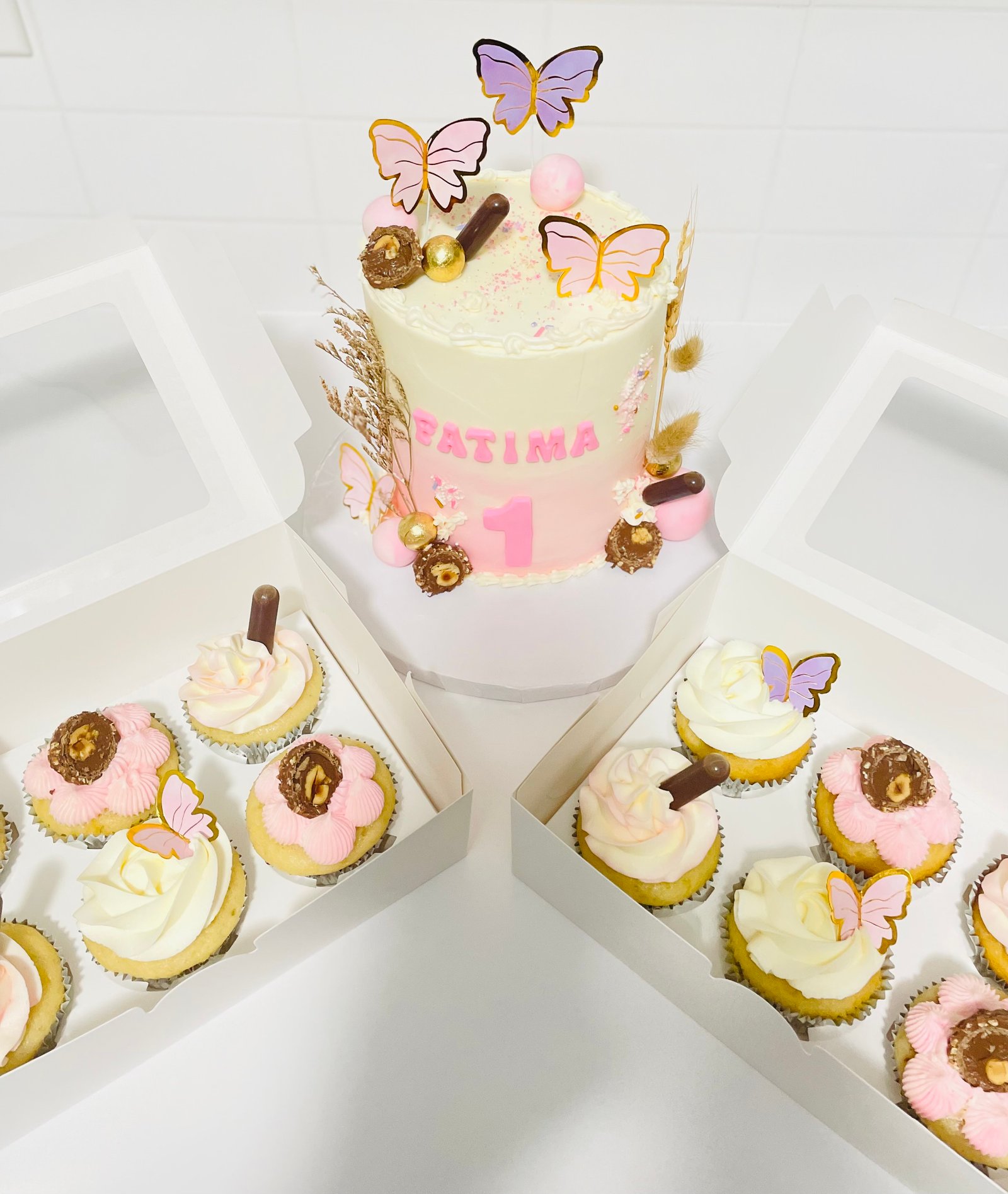 Butterfly themed birthday cake