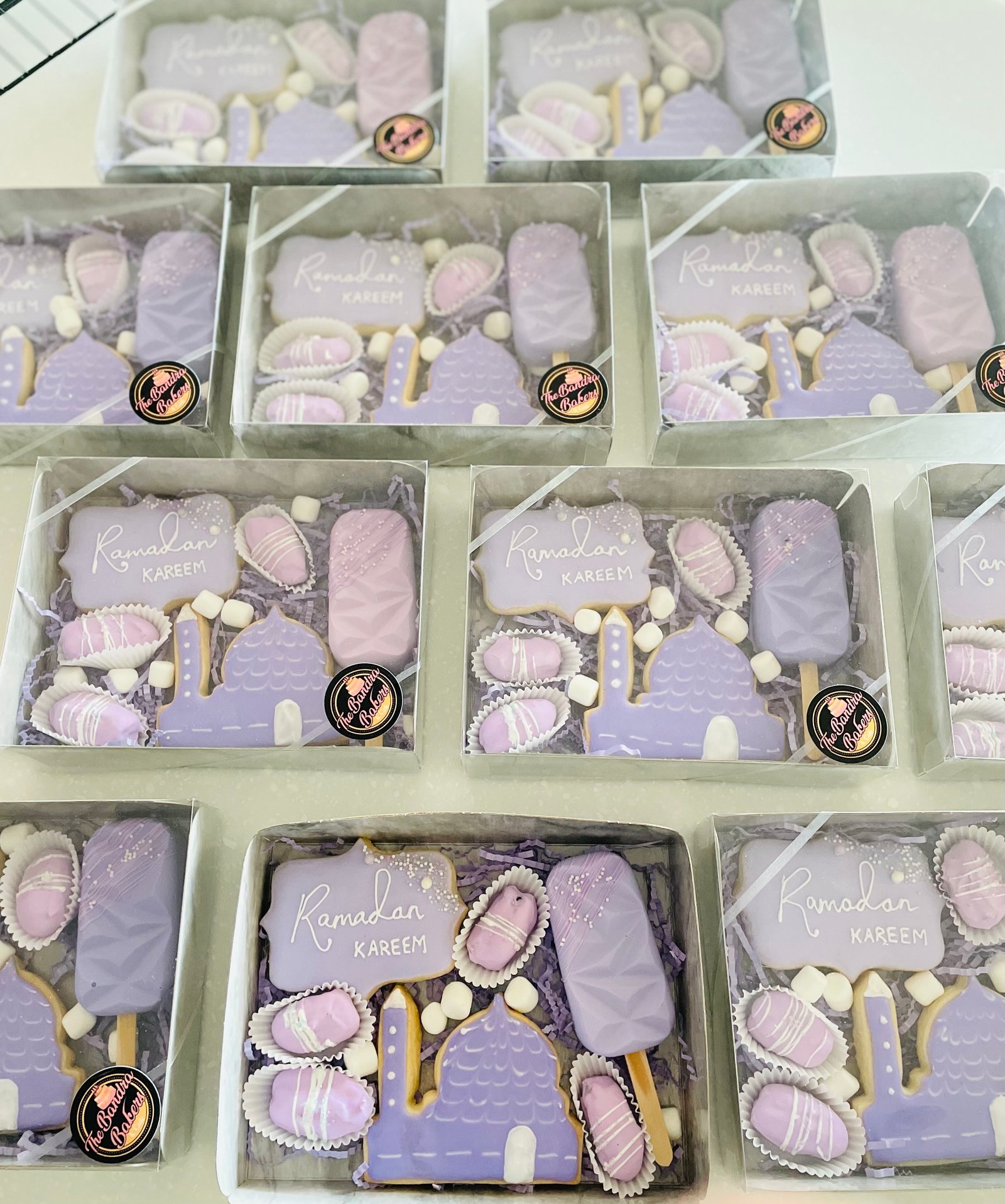 Ramadan Kareem purple decorated cookies
